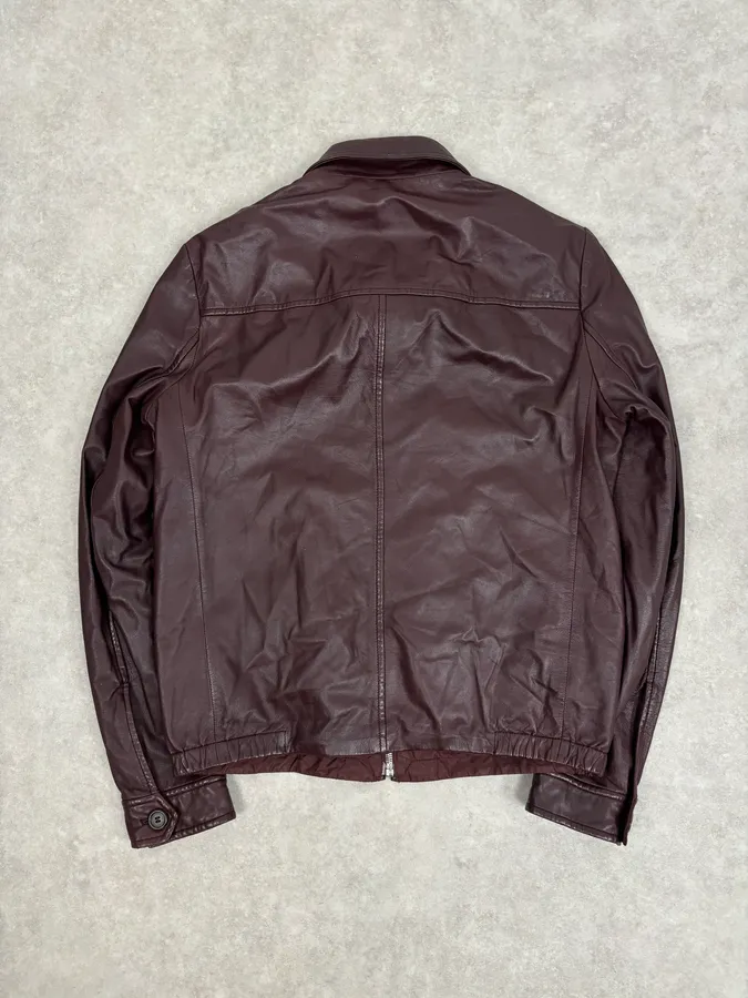 AW2013 Prada Burgundy Leather Reversible Premium Jacket - Image 8