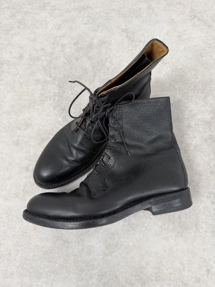 AW2013 Raf Simons Black High Leather Boots - Image 4