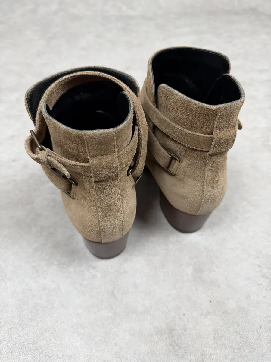 AW2013 Saint Laurent Beige Suede Leather Ankle Boots - Image 8