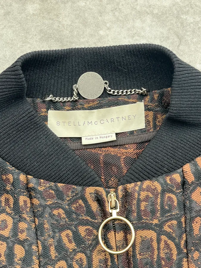 AW2013 Stella McCartney Brown Crocodile Effect Bomber Jacket - Image 9
