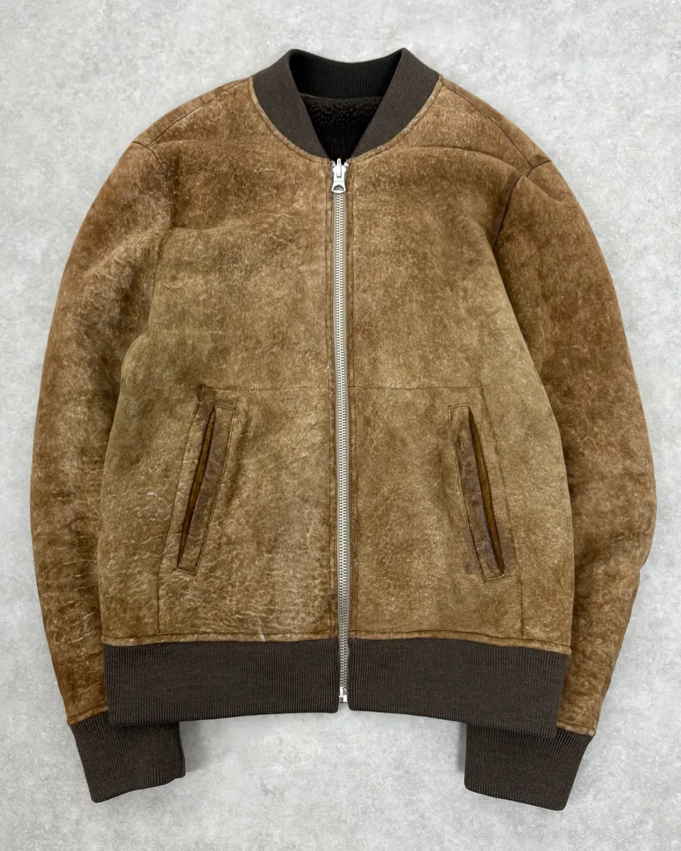 AW2014 Acne Studios Brown Shearling Leather Jacket