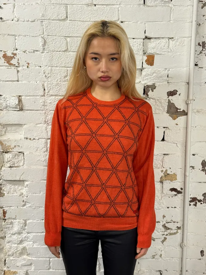 AW2014 Armani Collezioni Orange Abstract Sweater - Image 2