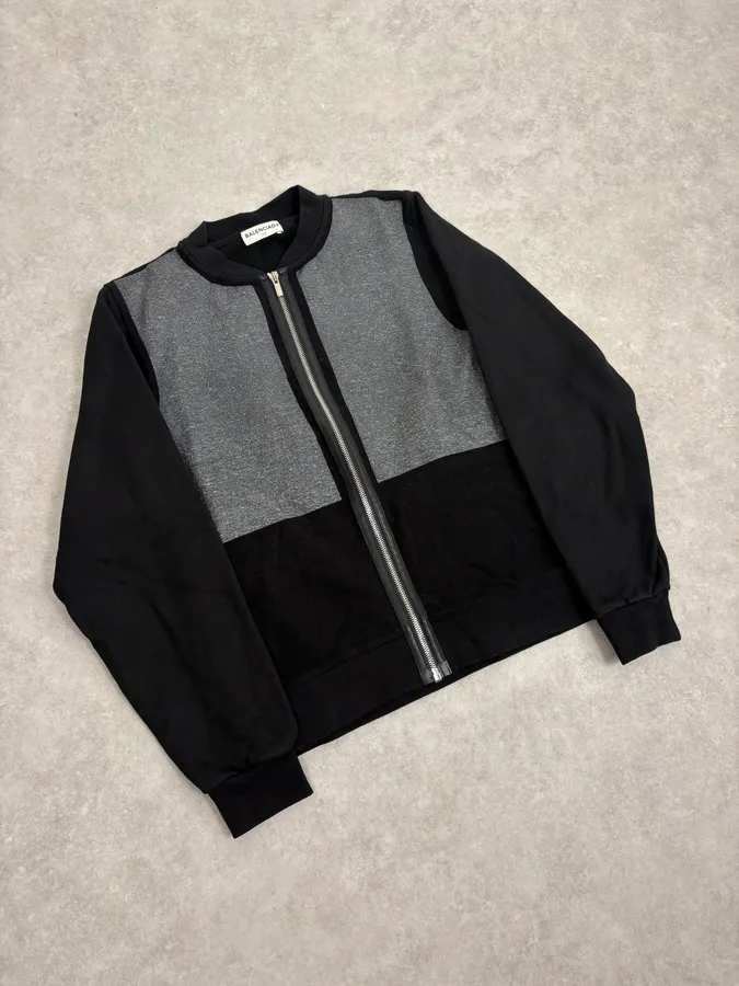 AW2014 Balenciaga Grey & Black Zip-up Sweater - Image 4