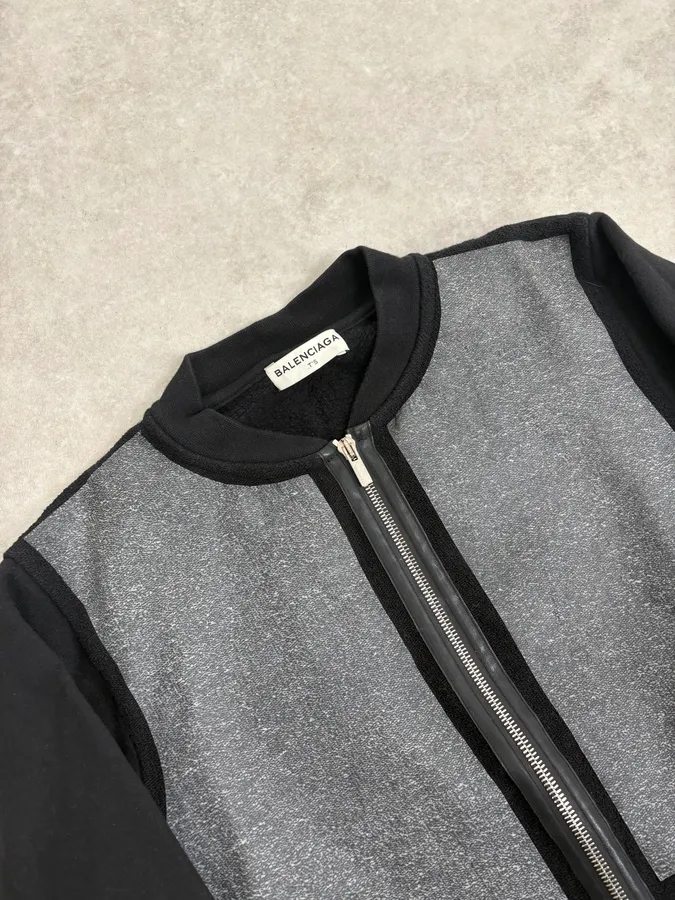 AW2014 Balenciaga Grey & Black Zip-up Sweater - Image 5