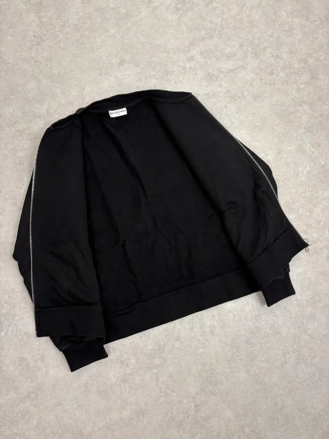 AW2014 Balenciaga Grey & Black Zip-up Sweater - Image 8