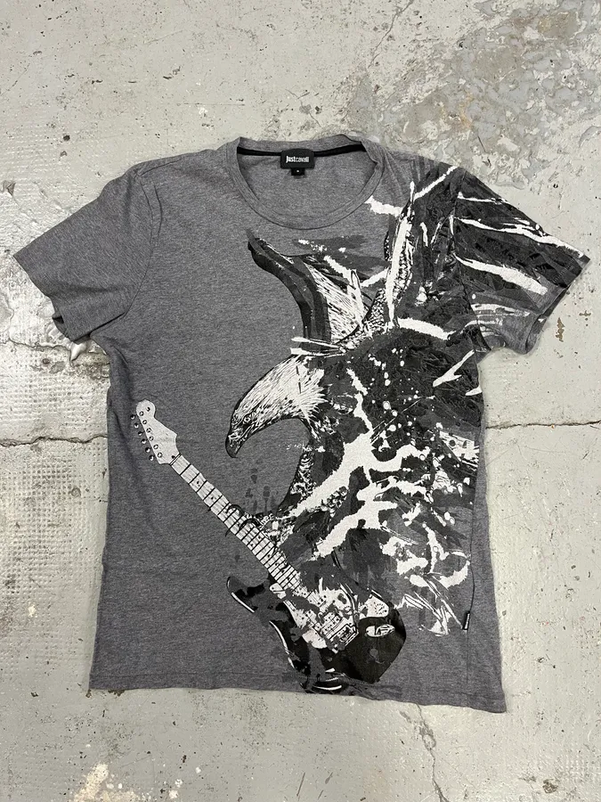AW2014 Cavalli Grey Eagle Rock Guitar Tee-Shirt