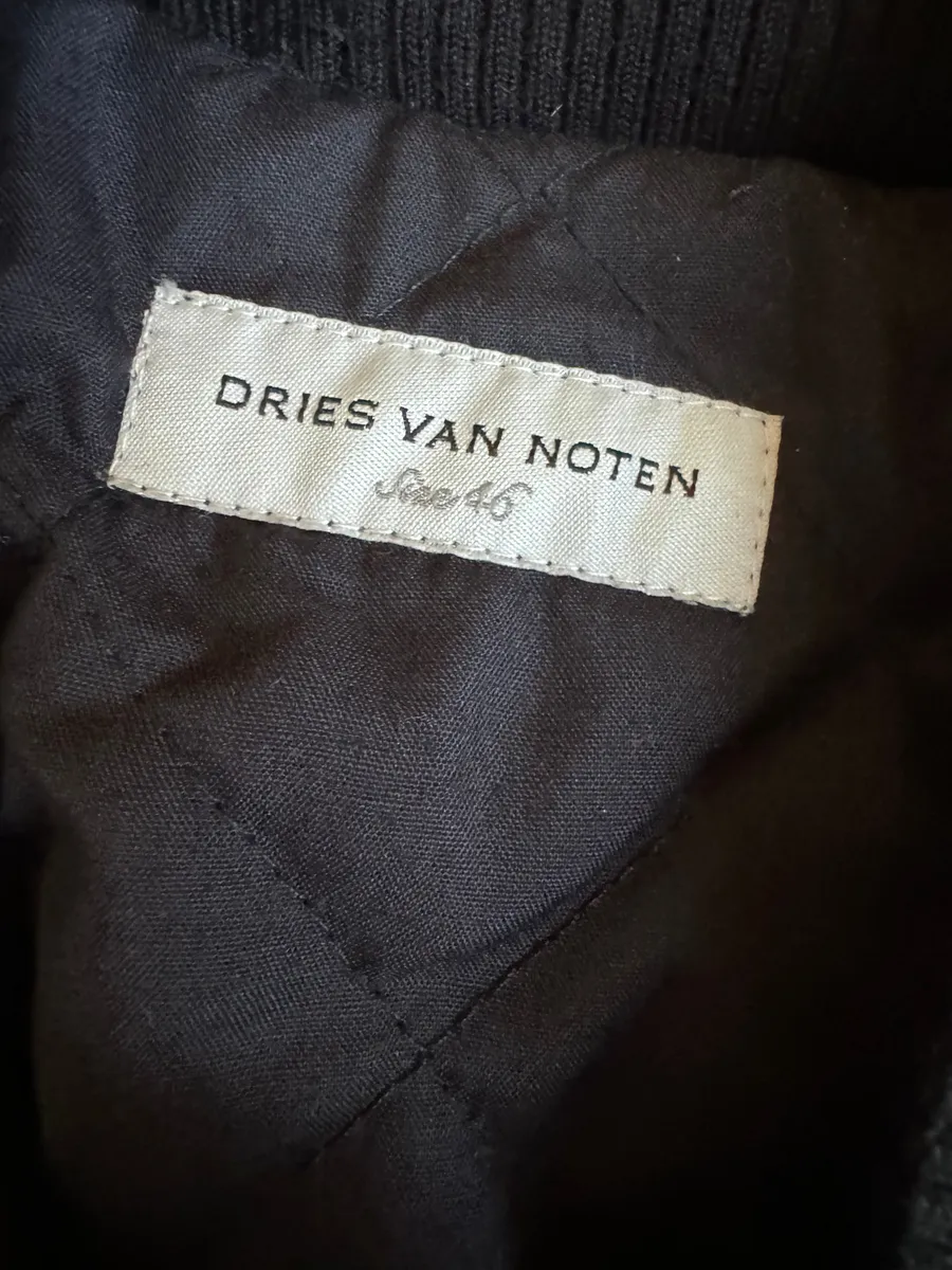 AW2014 Dries Van Noten Black Wool Backzip Bomber Jacket - Image 12