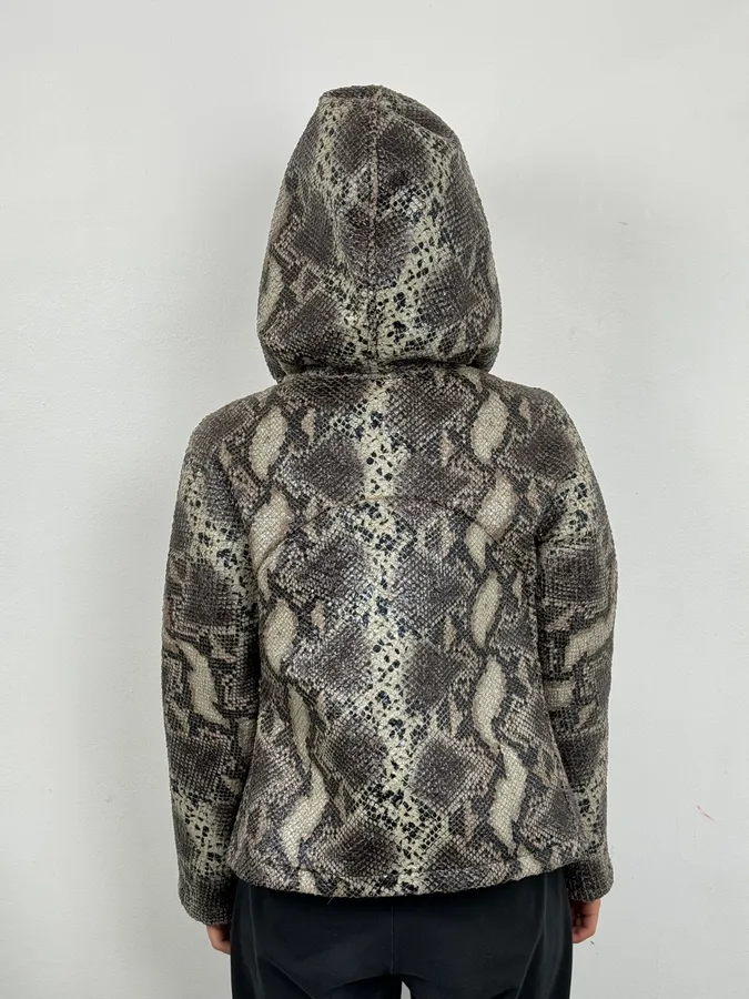 AW2014 Giorgio Armani Python Snakeskin Effect Light Hood Jacket - Image 6
