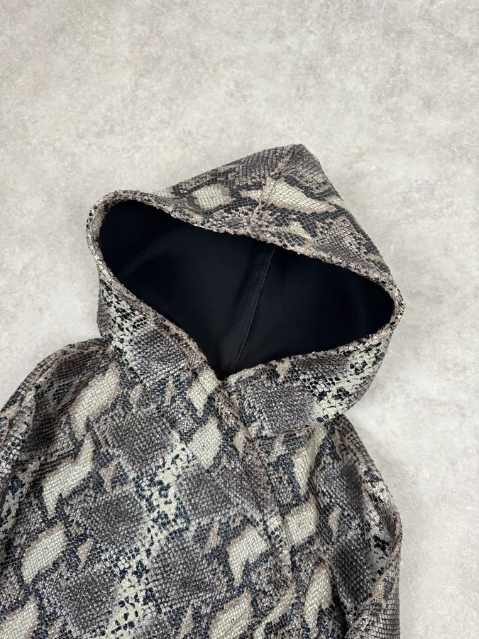 AW2014 Giorgio Armani Snake Effect Ninja Hooded Jacket - Image 6