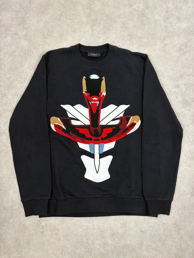 AW2014 Givenchy Black Contemporary Crewneck Sweater by Riccardo Tisci
