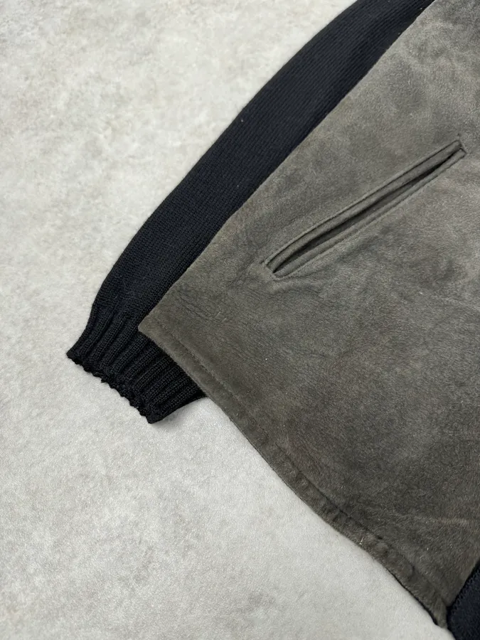 AW2014 Jil Sander Black Wool & Grey Leather Jacket - Image 6