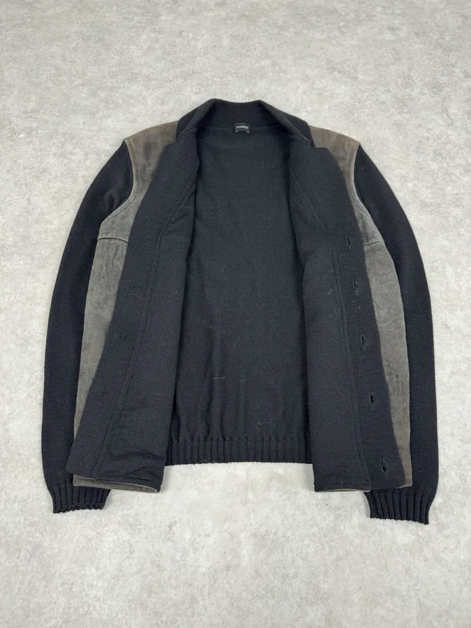 AW2014 Jil Sander Black Wool & Grey Leather Jacket - Image 8