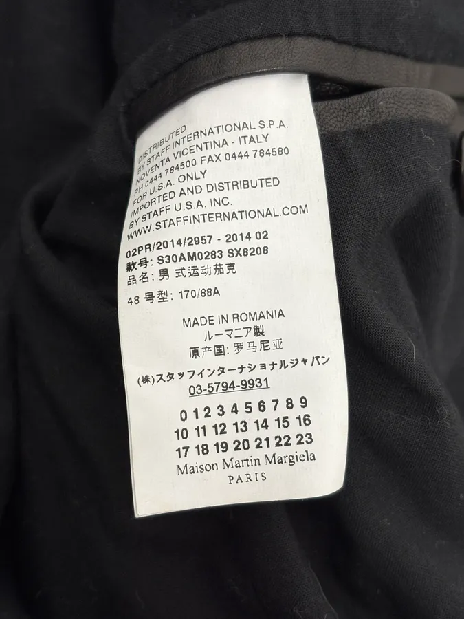 AW2014 Maison Margiela 5-Zip Biker Black Leather Jacket - Image 11