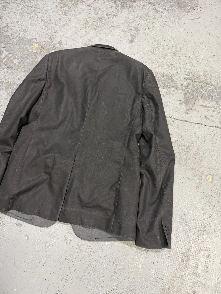 AW2014 Maison Margiela Black Waxed Wool Obscure Blazer Jacket - Image 6