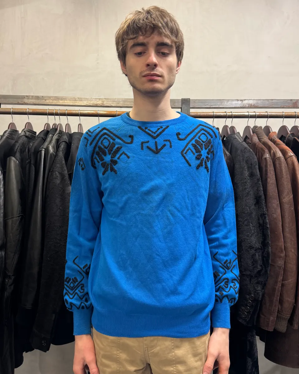 AW2014 Maison Margiela Blue & Black Mozaic Contemporary Sweater - Image 2
