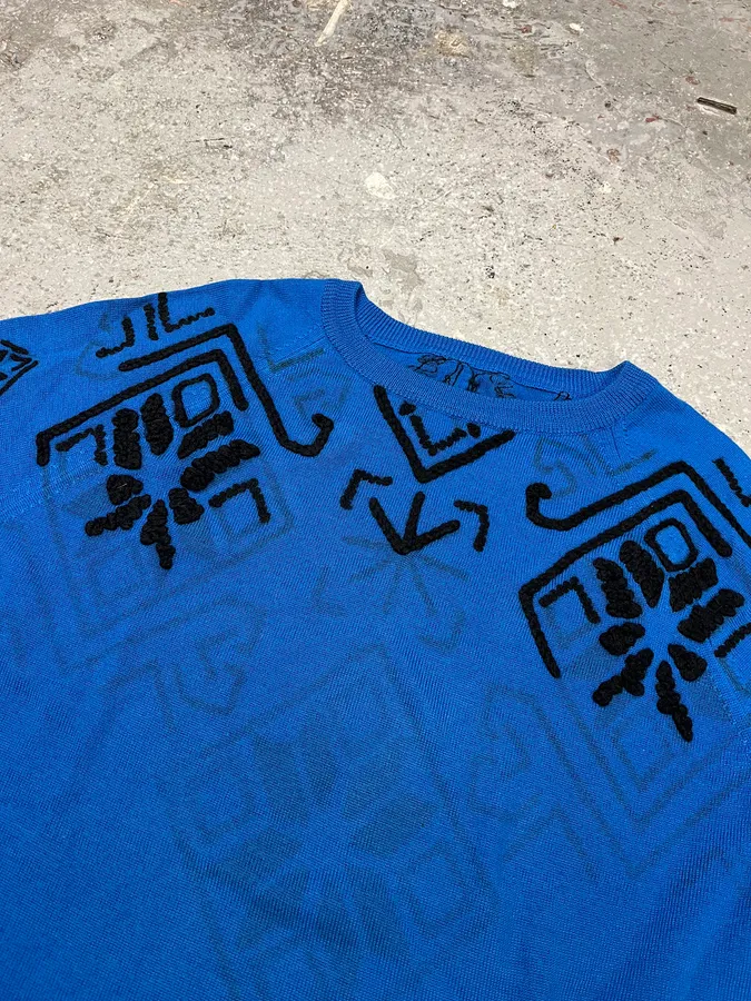AW2014 Maison Margiela Blue & Black Mozaic Contemporary Sweater - Image 8
