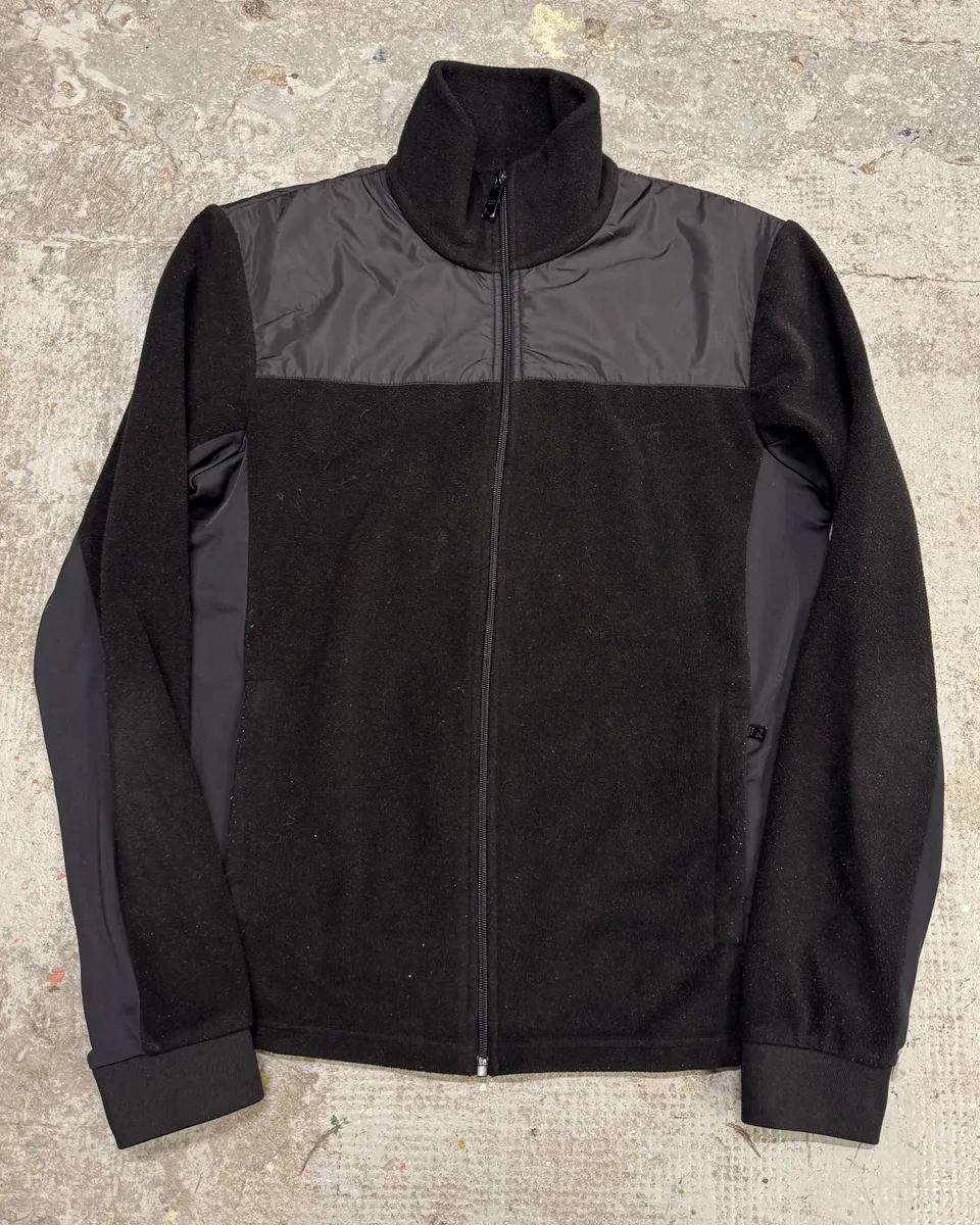 AW2014 Prada Black Nylon Polar Zip Sweater