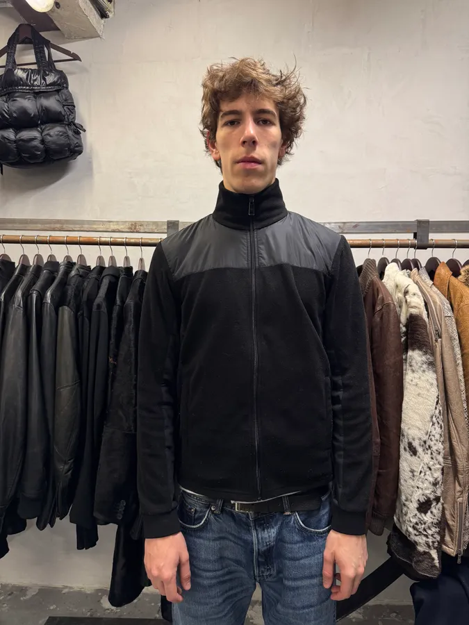 AW2014 Prada Black Nylon Polar Zip Sweater - Image 3
