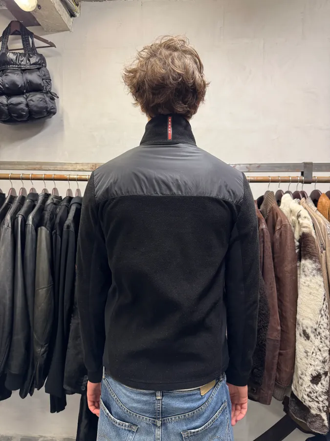 AW2014 Prada Black Nylon Polar Zip Sweater - Image 4
