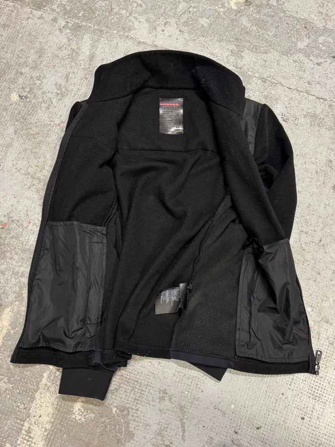 AW2014 Prada Black Nylon Polar Zip Sweater - Image 7
