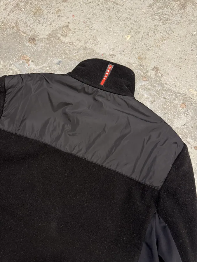 AW2014 Prada Black Nylon Polar Zip Sweater - Image 8