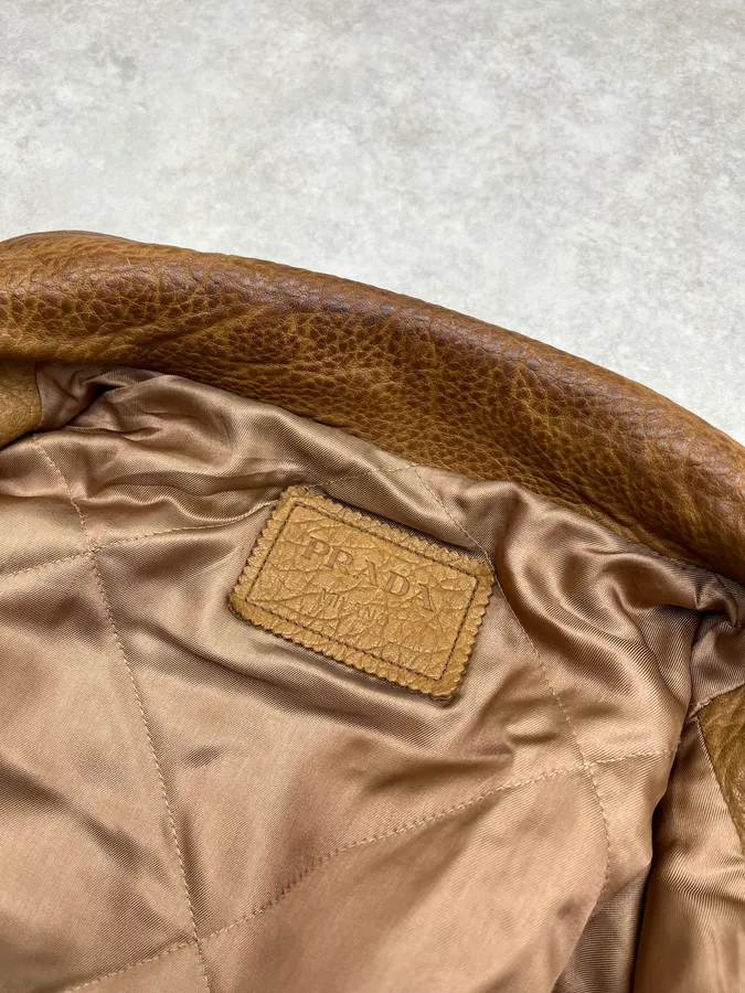 AW2014 Prada Camel Premium Leather Jacket - Image 10