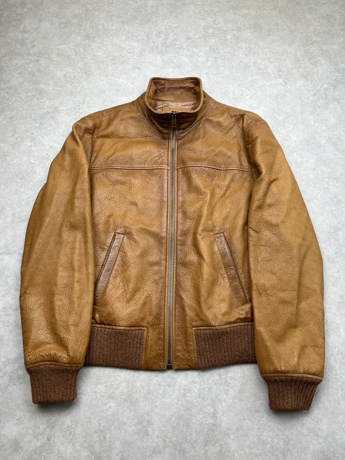 AW2014 Prada Camel Premium Leather Jacket - Image 4