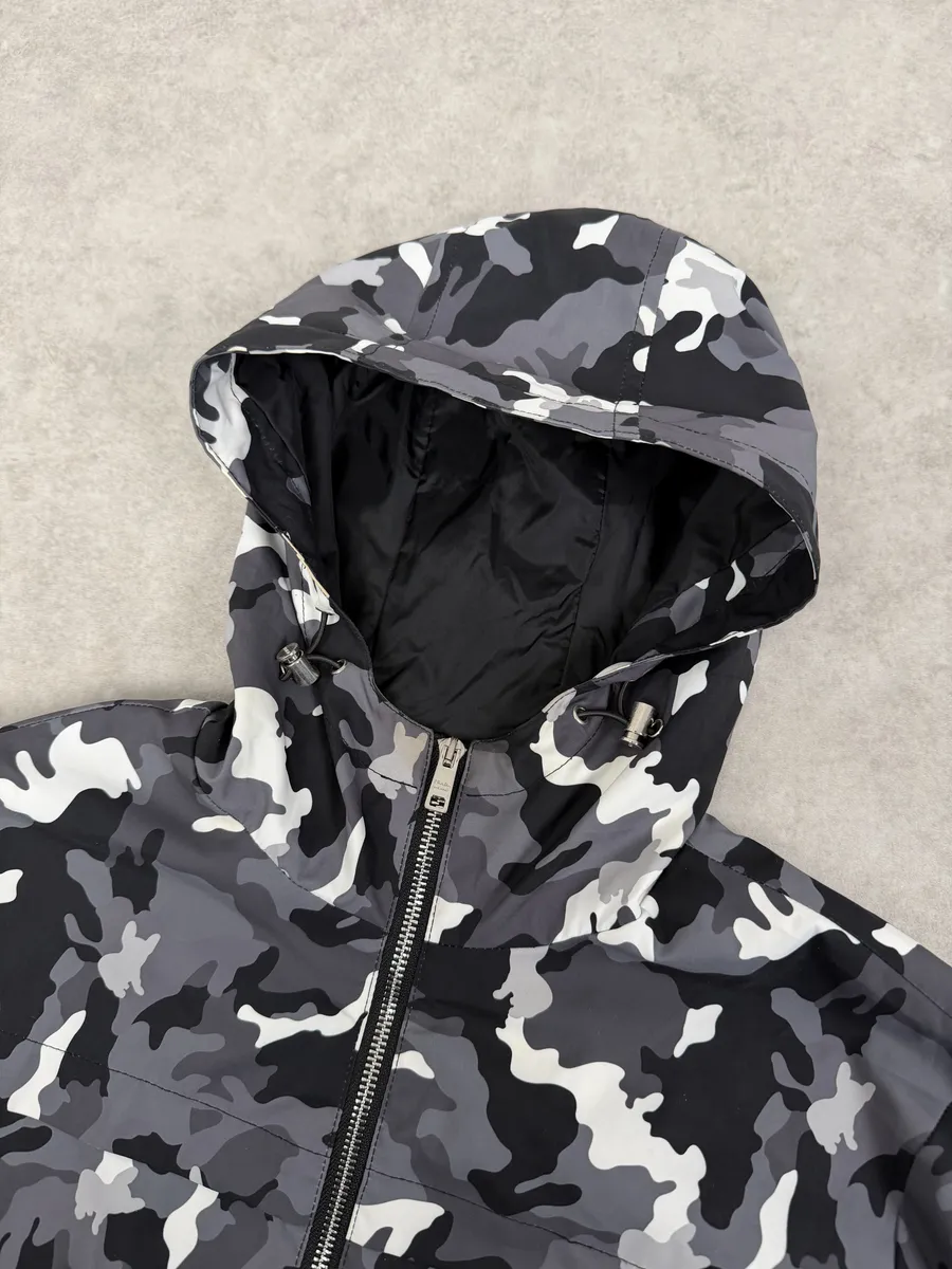 AW2014 Prada Camo Black & White Windbreaker Jacket - Image 8