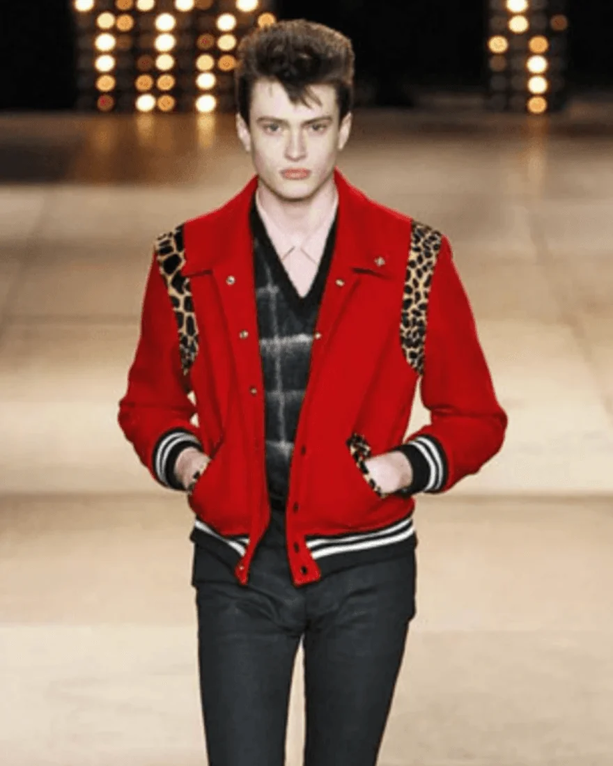 AW2014 Saint Laurent Cheetah Red Pony Hair Teddy Jacket - Image 2