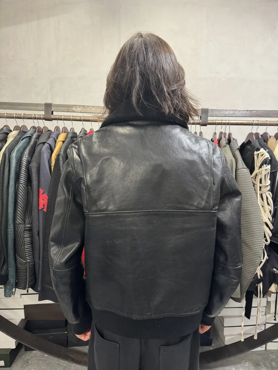AW2015 Acne Studios Abel Black Cow Leather Jacket - Image 5