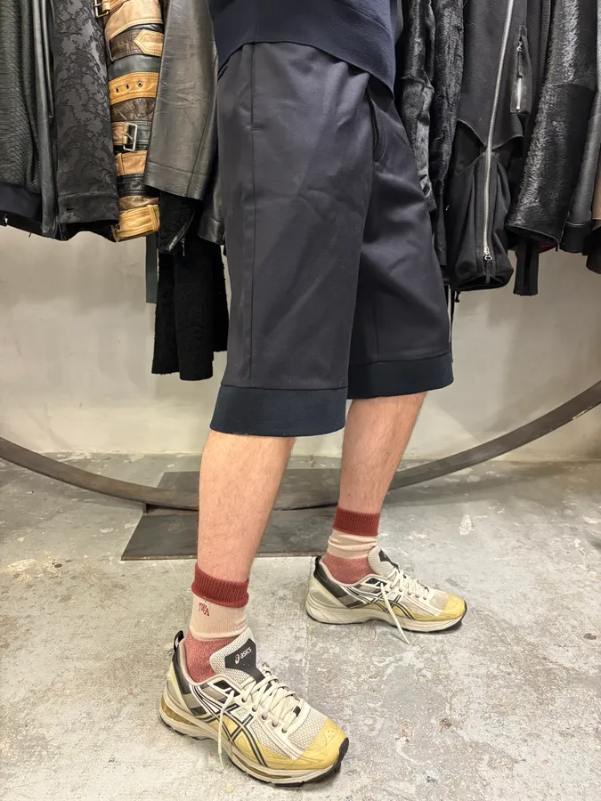 AW2015 Acne Studios Navy Roy Twill Shorts - Image 3