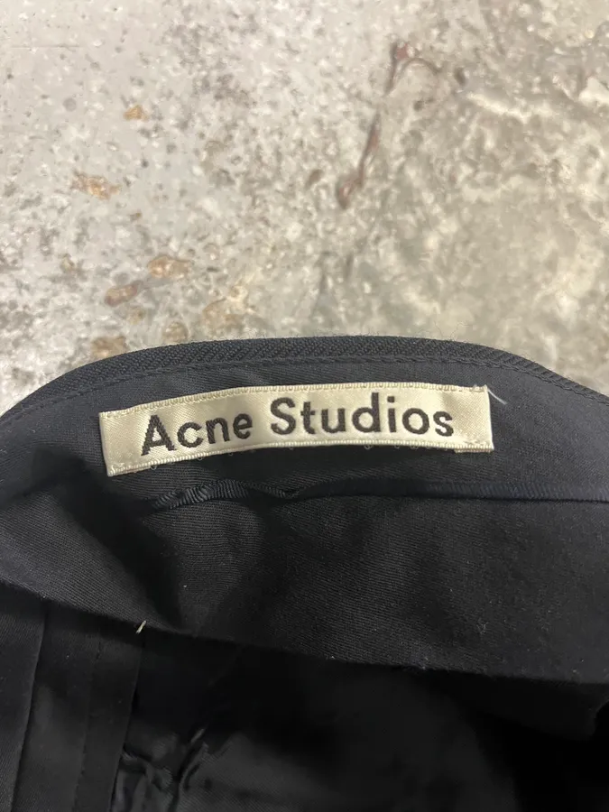 AW2015 Acne Studios Navy Roy Twill Shorts - Image 9