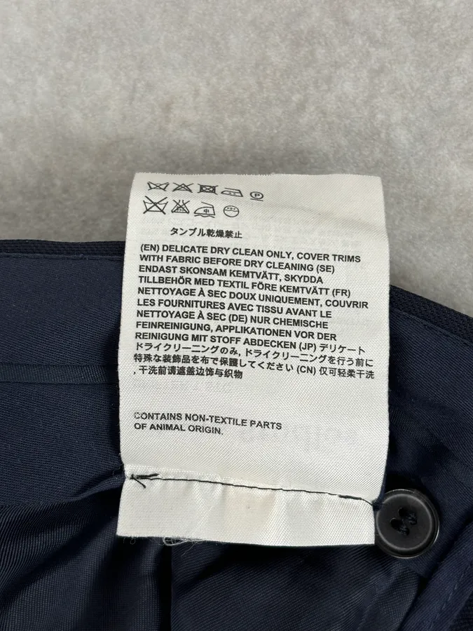 AW2015 Acne Studios Navy Slim Wool Drifter Trousers - Image 11