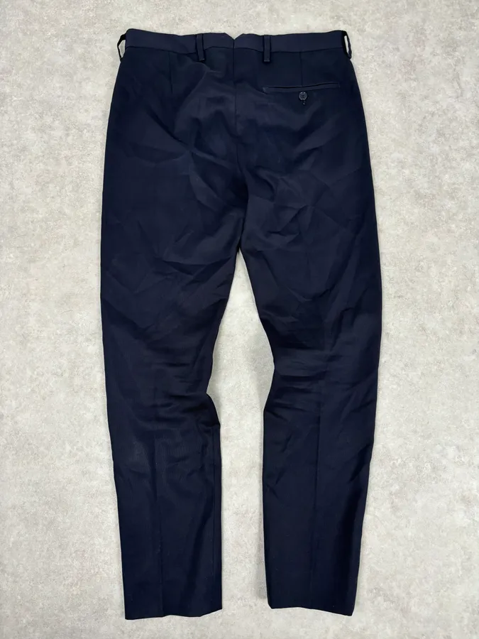 AW2015 Acne Studios Navy Slim Wool Drifter Trousers - Image 6