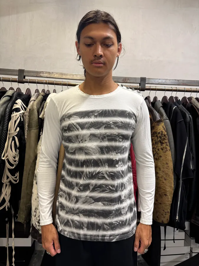 AW2015 Balmain Jungle Stripes White Longsleeves - Image 2