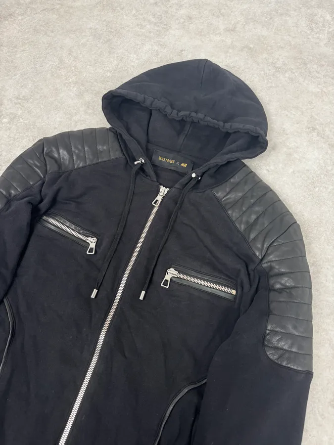 AW2015 Balmain x H&M Black Padded Zip-up Hoodie - Image 5