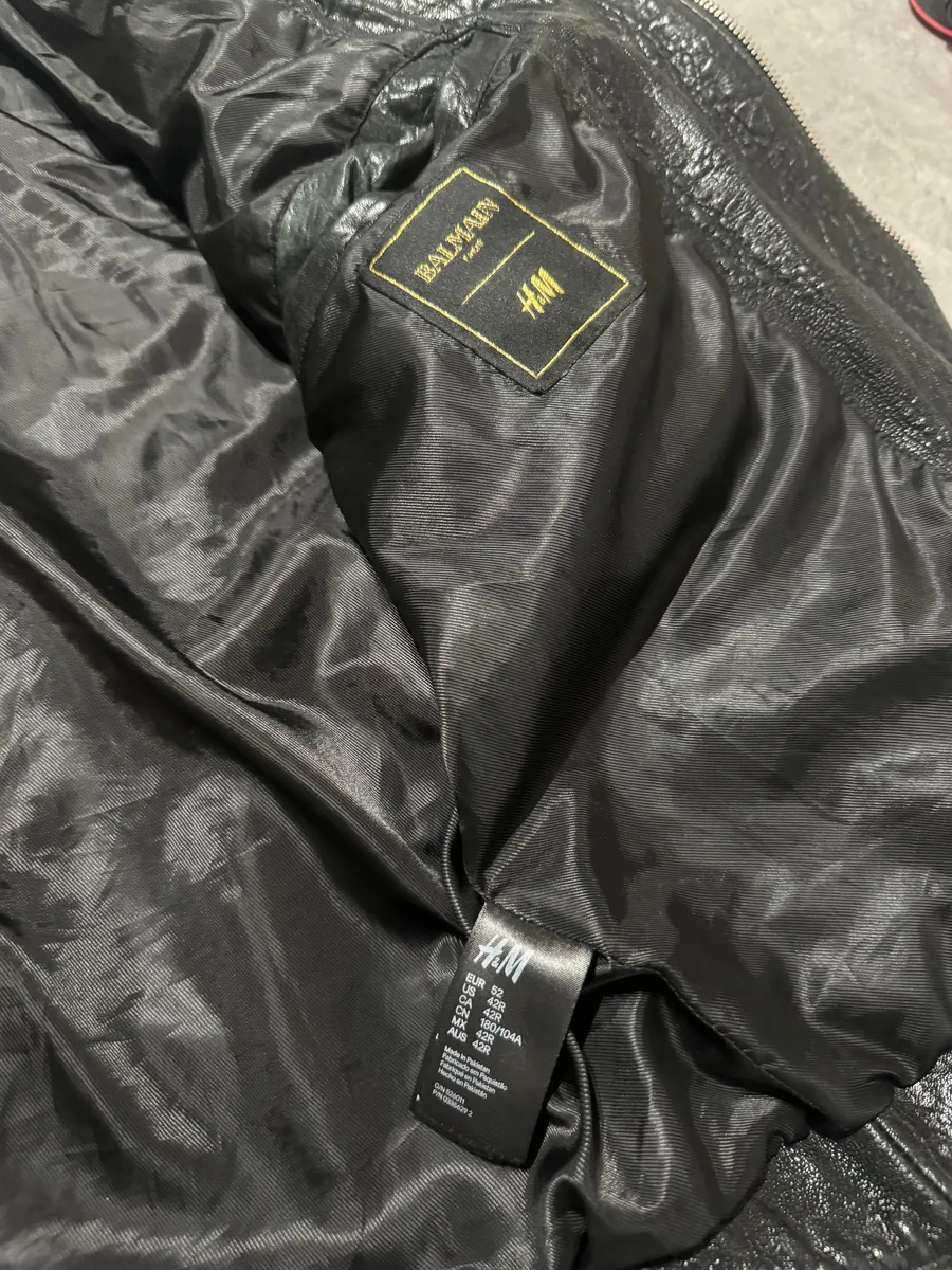 AW2015 Balmain x H&M Pure Biker Black Leather Jacket - Image 6