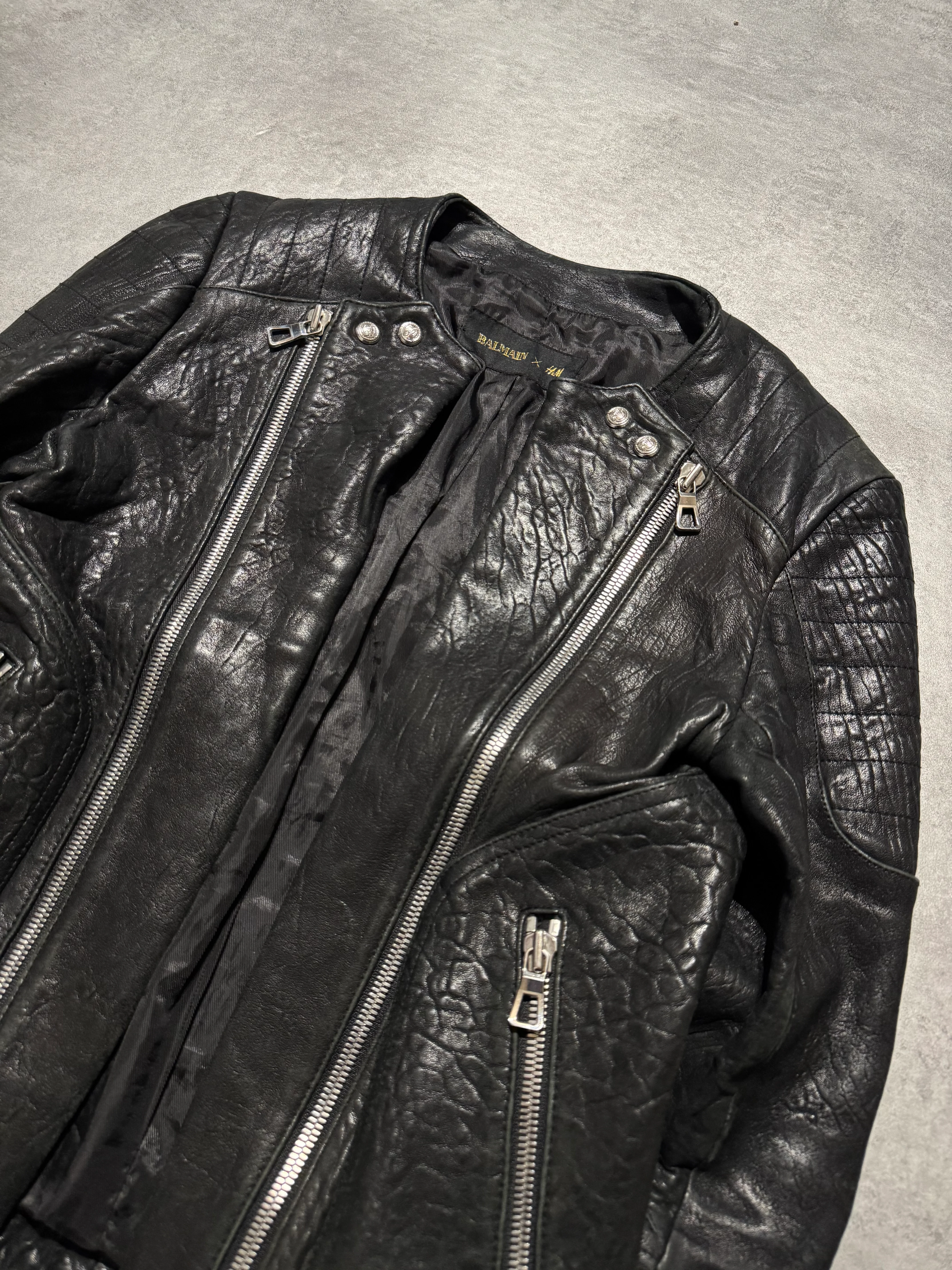 AW2015 Balmain x H&M Pure Biker Leather Jacket - Image 3