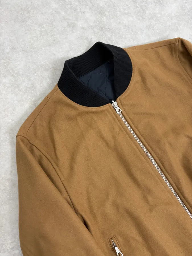 AW2015 Dries Van Noten Reversible Beige & Navy Bomber Jacket - Image 9