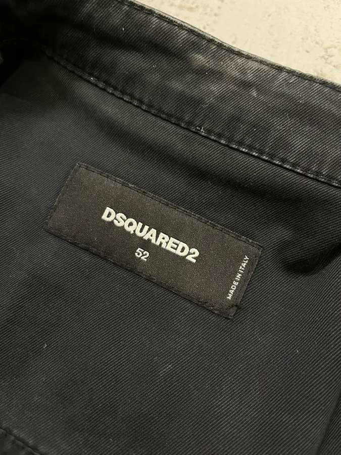 AW2015 Dsquared2 Biker Waxed Black Jacket - Image 10