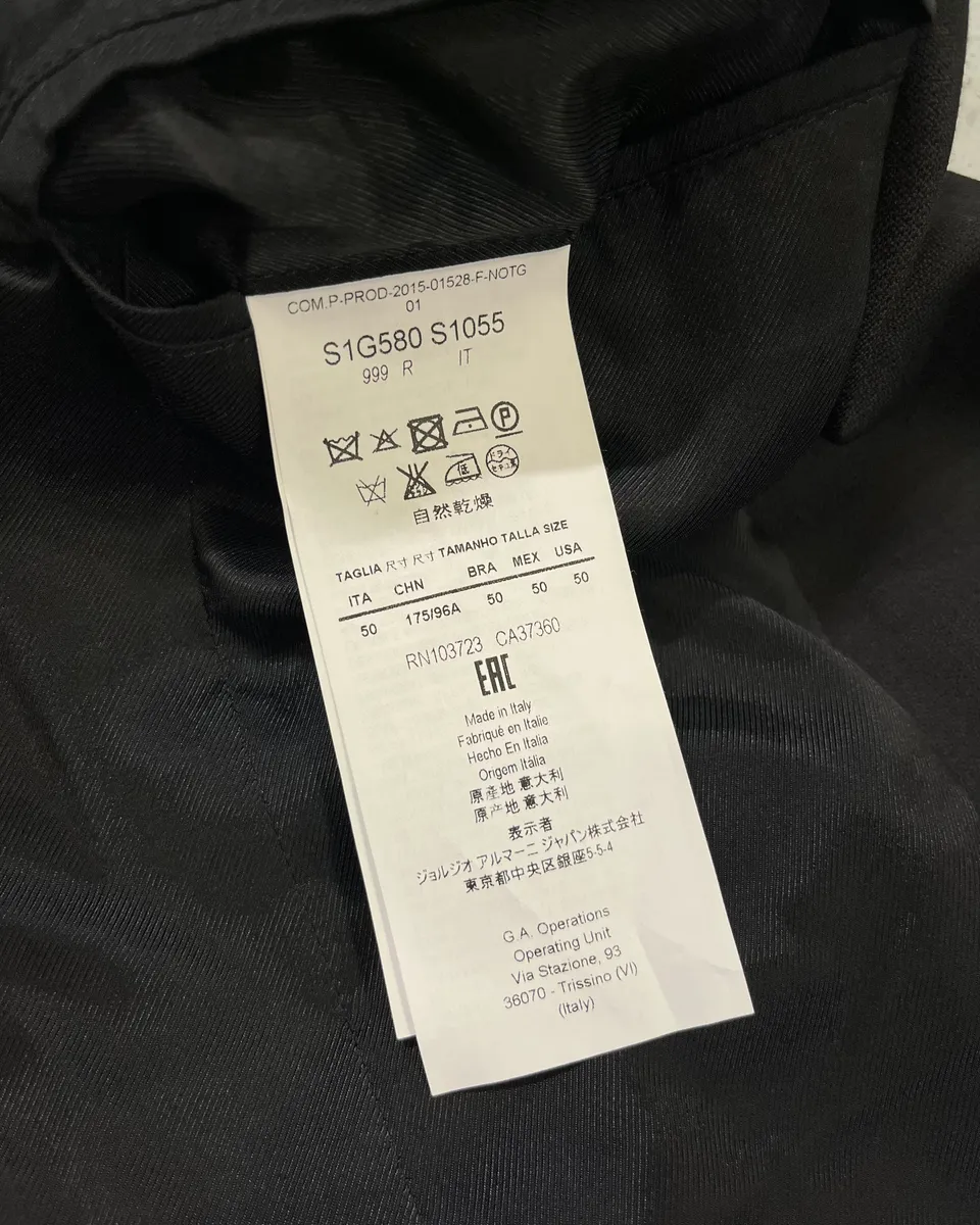 AW2015 Emporio Armani Black Full Zip Blazer Jacket - Image 12