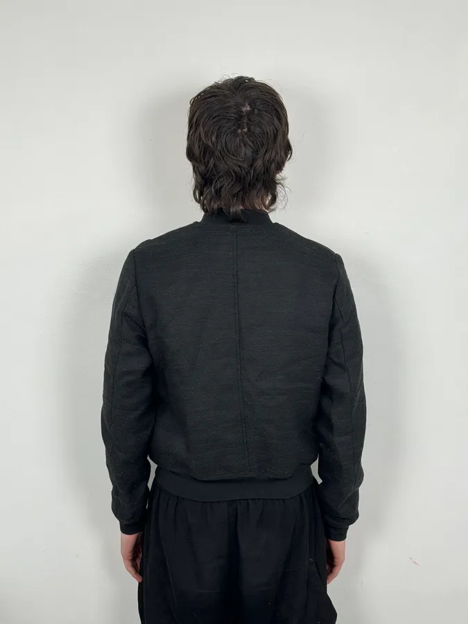 AW2015 Emporio Armani Black Wool Aura Bomber Jacket - Image 5