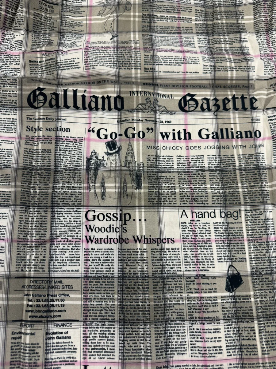 AW2015 Galliano Newspapers Magazine Green & White Shirt - Image 8