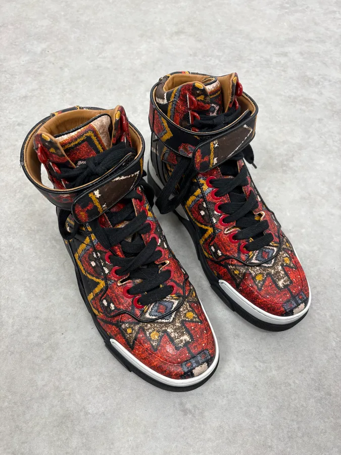 AW2015 Givenchy Persan Red Mozaic High Leather Tyson Sneakers by Riccardo Tisci - Image 4