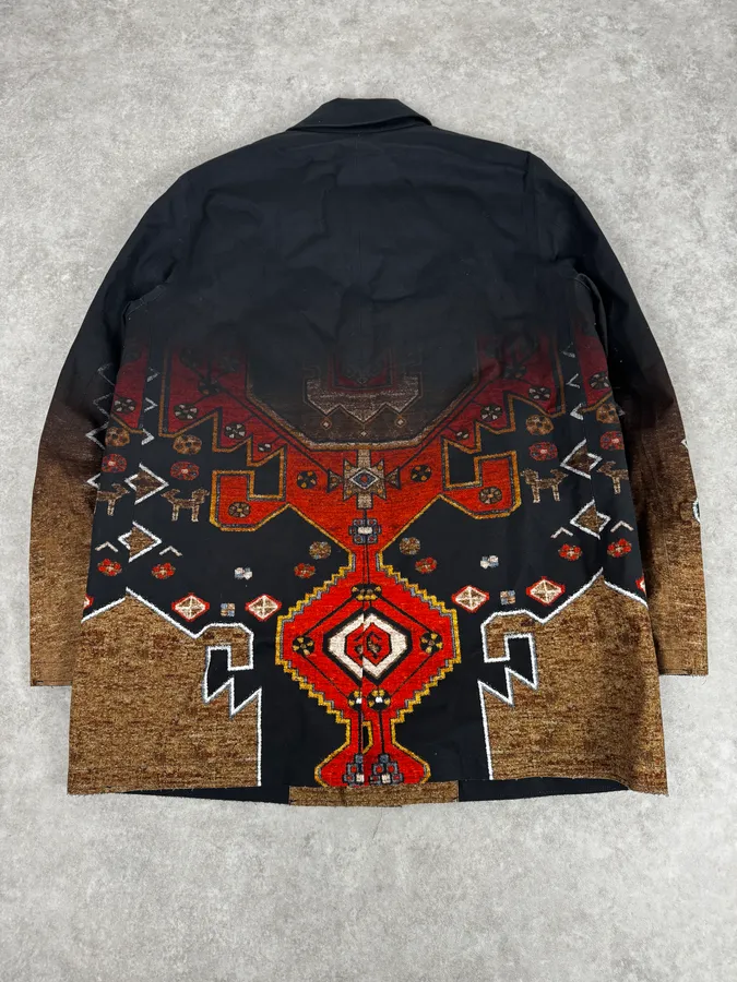 AW2015 Givenchy Sample Black & Orange Persian Long Jacket by Riccardo Tisci - Image 5