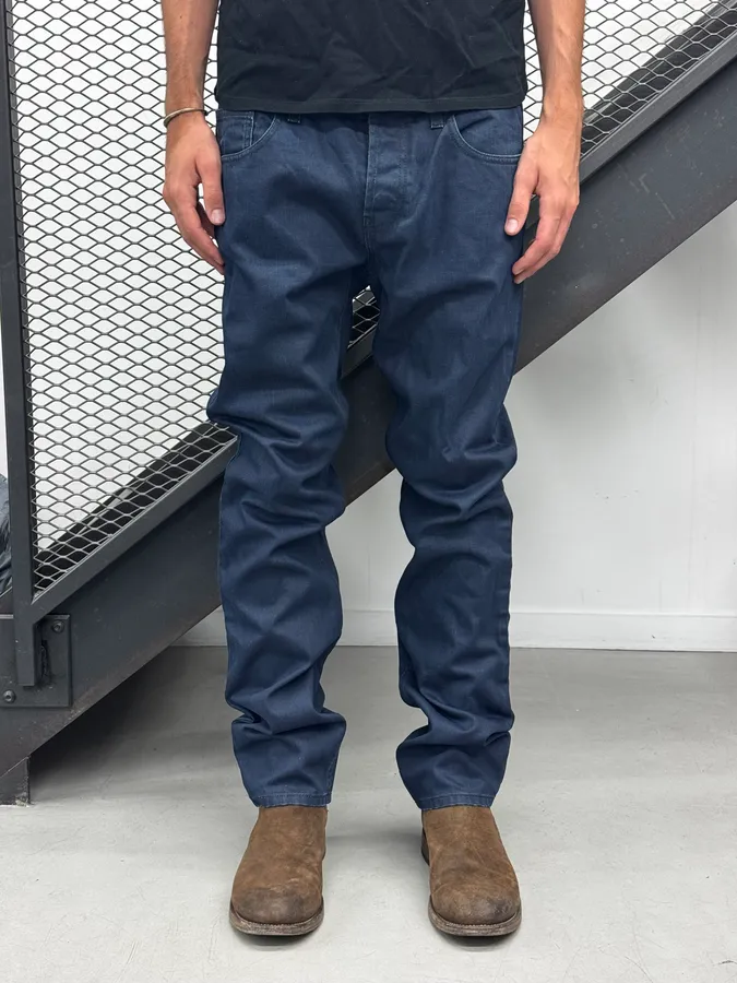 AW2015 Gucci Navy Waxed Denim Jeans - Image 3