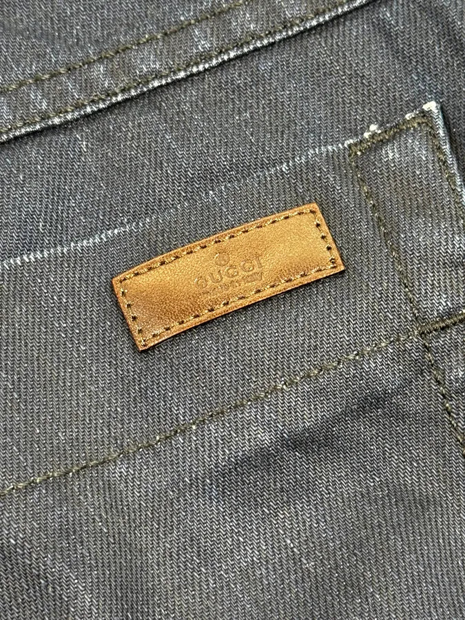 AW2015 Gucci Navy Waxed Denim Jeans - Image 9