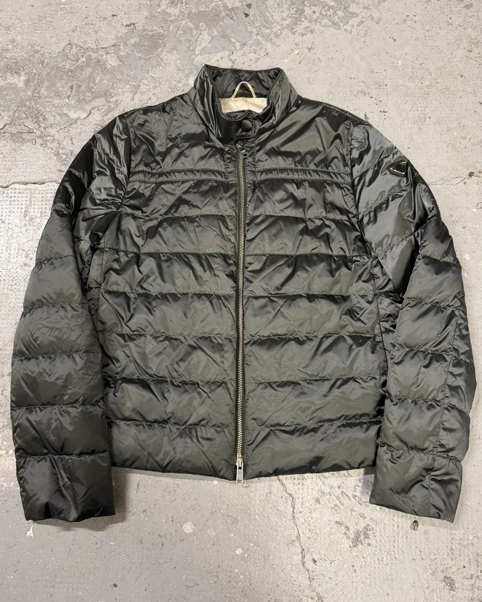 AW2015 Prada Olive Puffer Down Nylon Jacket