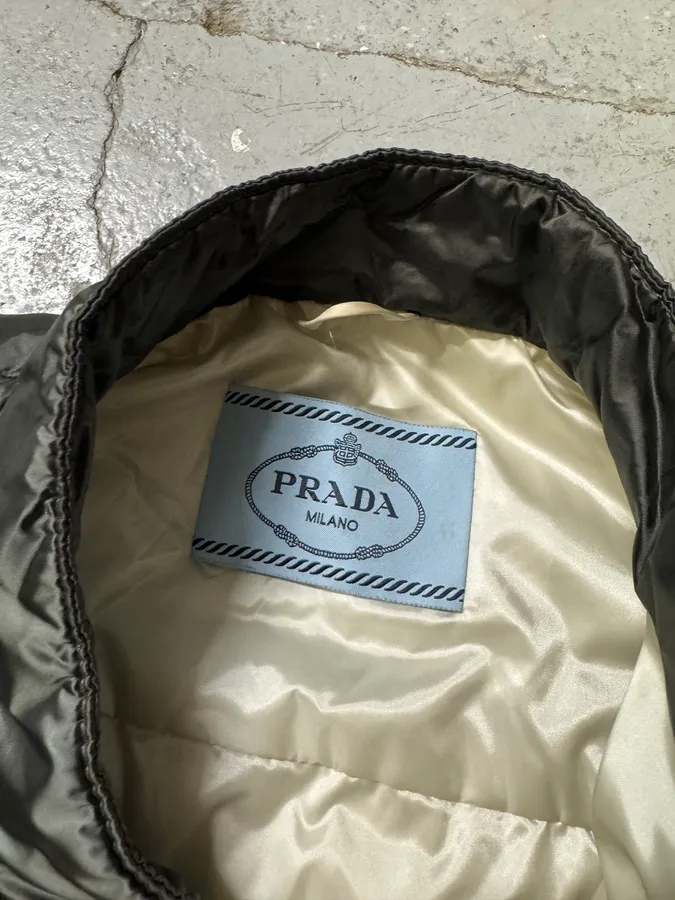 AW2015 Prada Olive Puffer Down Nylon Jacket - Image 10