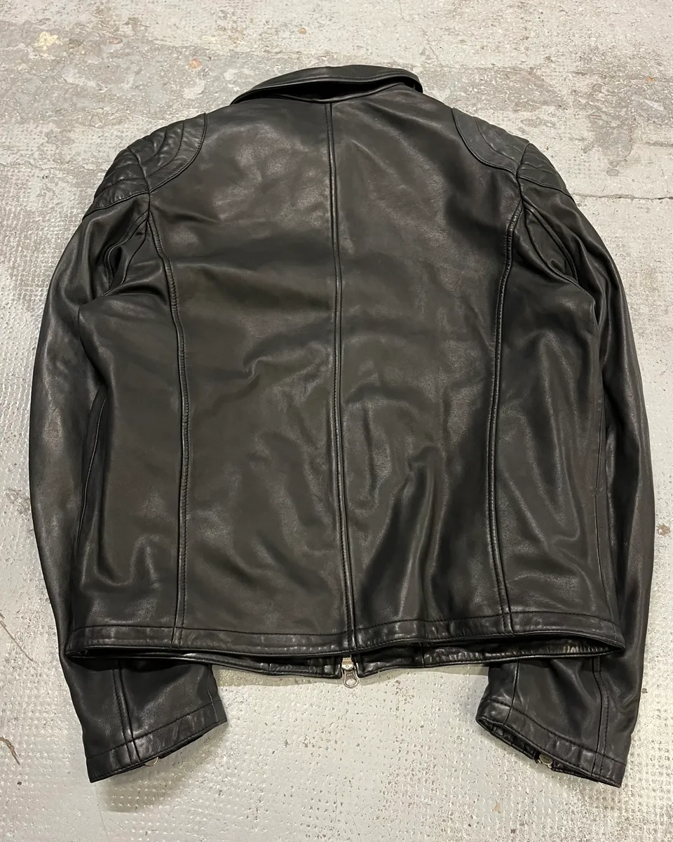 AW2015 Versace Moto Black Padded Leather Jacket - Image 7
